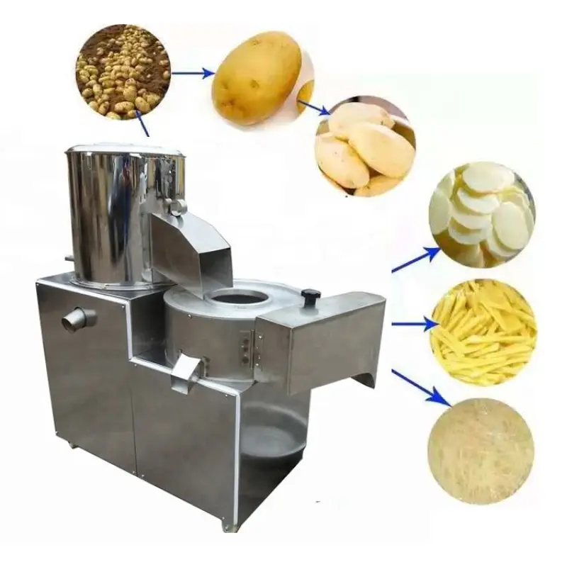 High Performance Potato Peeler And Slicer Taro Peeler And Chipper Potato Peeling And Slicing Machine