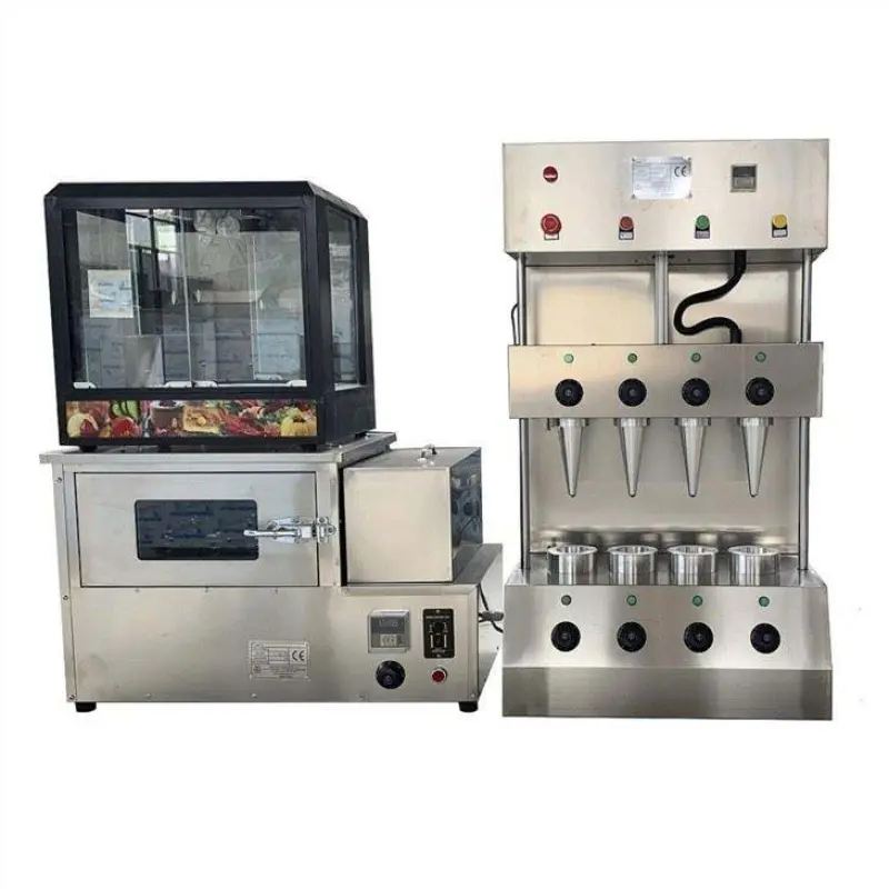 Street Food Machine Pizza Cone Maker Automatic Cone Pizza Machine Snack Machine Conical Pizza Cone Making Machine