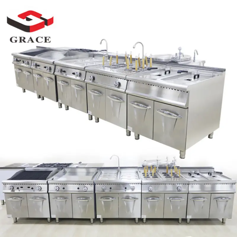 Commercial Standing Stainless Steel Gas Cooker 4 Burner Gas Stove With Oven