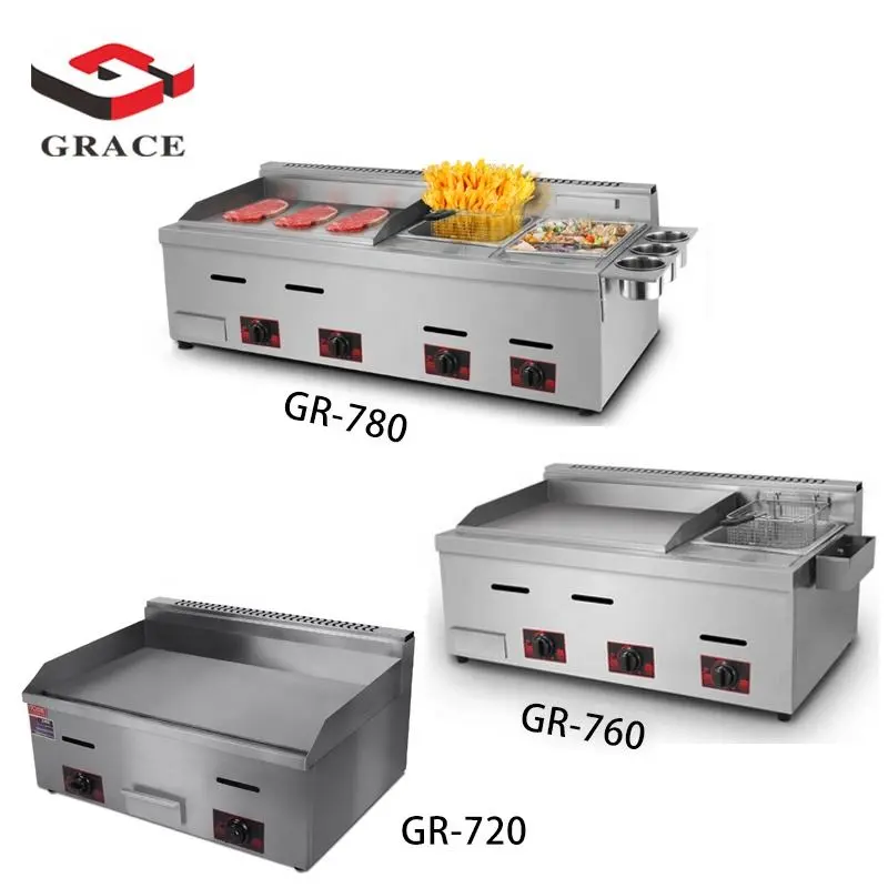 Grace Commercial Heavy Duty Hot sale High Quality Griddle With Deep Fryer Machines