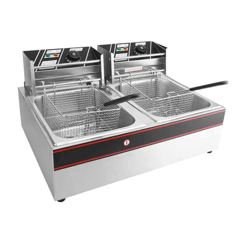 High Quality Commercial And Home Use Double Electric Deep Fryers With Tank