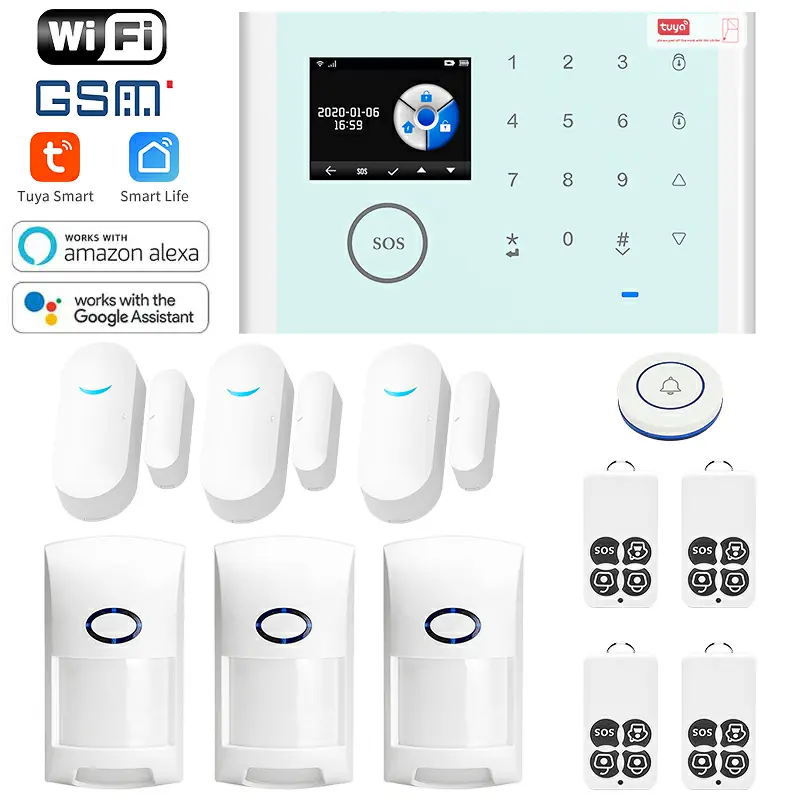 2023 Intelligent Infrared Sensor Door And Window Sensor Wireless Wifi or GSM Home Remote Security Anti-Theft Alarm System