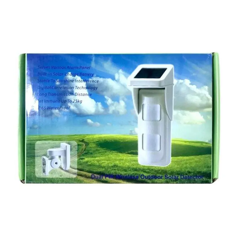 Waterproof Wireless Outdoor Pet Immune Solar Power Wireless Pir Alarm Motion Sensor HY-208T