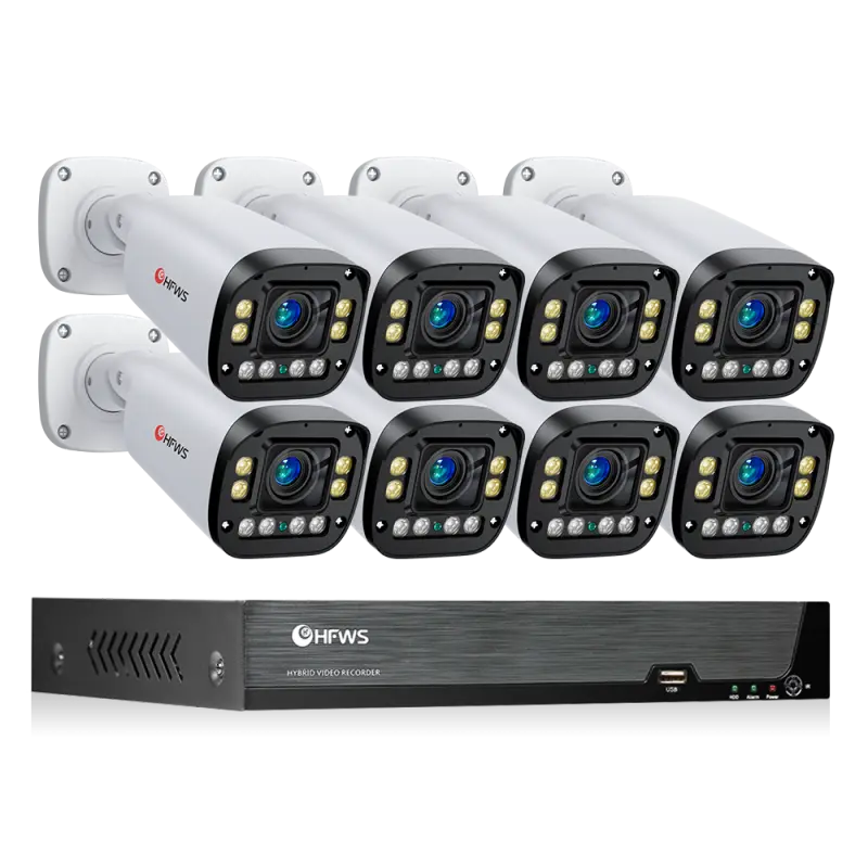 4K Poe Camera System 8pcs 8MP Poe Cameras 8CH H2.65Nvr Security Cctv Kit IP Camera Surveillance System