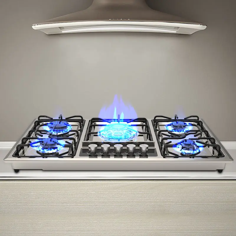 ST-56615 Burner Kitchen Stove Tempered Glass Cooktop Gas Cooking Appliances