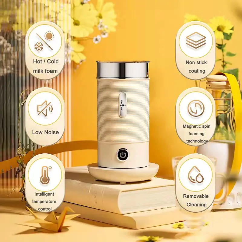 Stainless Steel Automatic Electric Portable Coffee Foam Maker Mini Steam Kitchen Italian Coffee Milk Frother Warmer