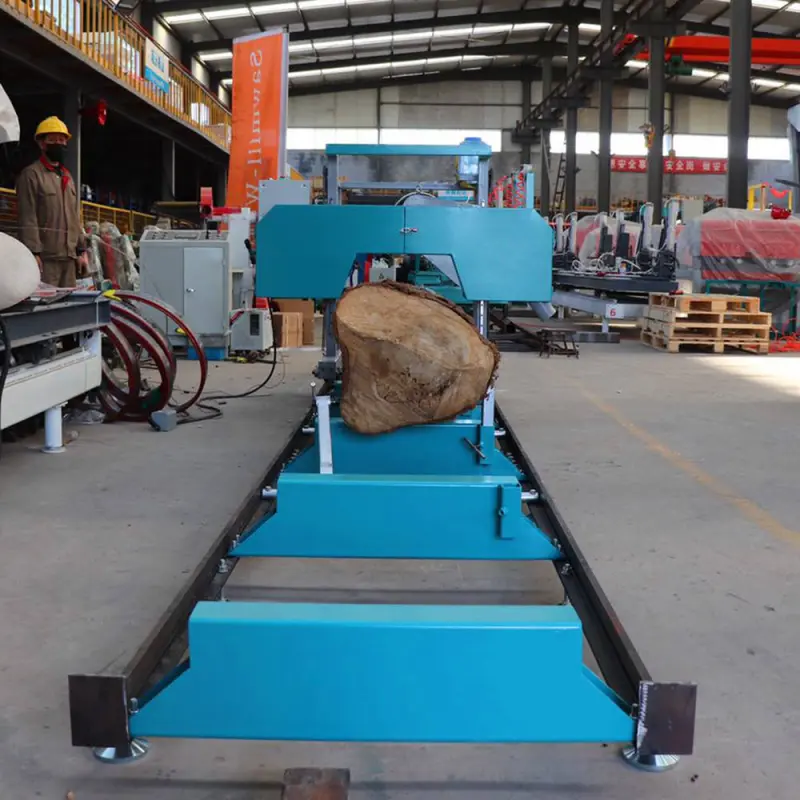 Log Wood Processing Horizontal Portable Band Movable Woodworking Sawmill Machine