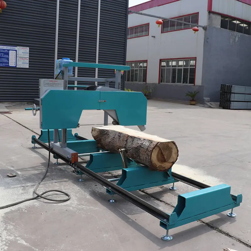 Log Wood Processing Horizontal Portable Band Movable Woodworking Sawmill Machine