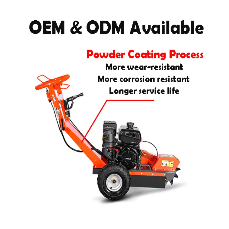 High Quality 15hp Gasoline Powered Forestry Machinery Professional Mini Wood Stump Grinder Tree Stump Grinder