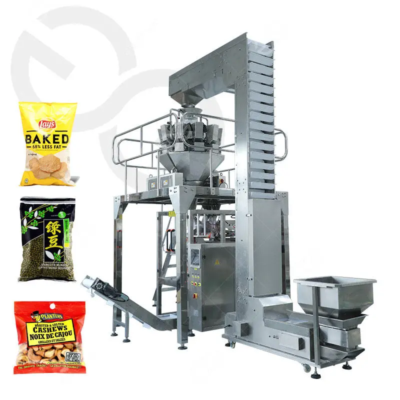 Good Quality Roasted Peanuts Coffee Beans Walnut Potato Chips French Fries Popcorn Banana Chips Crisps Packaging Machine