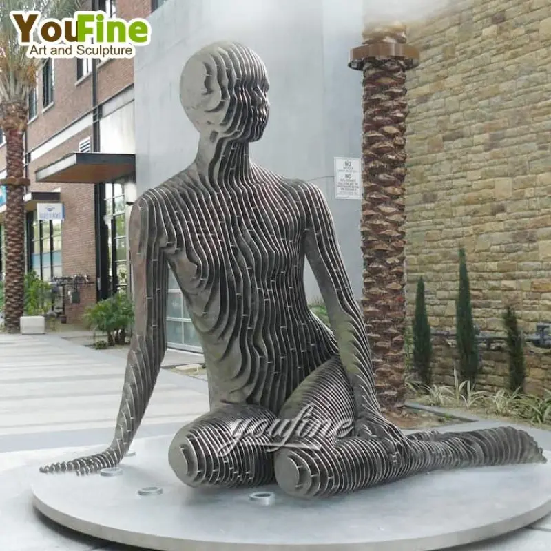 Abstract Stainless Steel Woman Sculpture (YFSHSS-643)