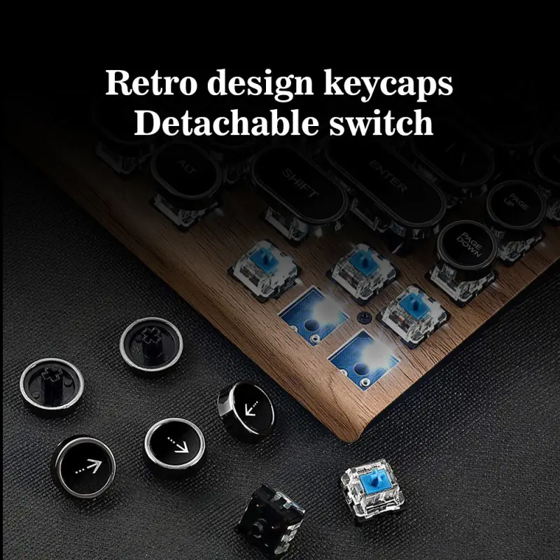 RGB Mechanical Keyboard TKL Round Key Have Grooves Multi-Function Gaming Keyboard PC KEYCEO OEM IDM