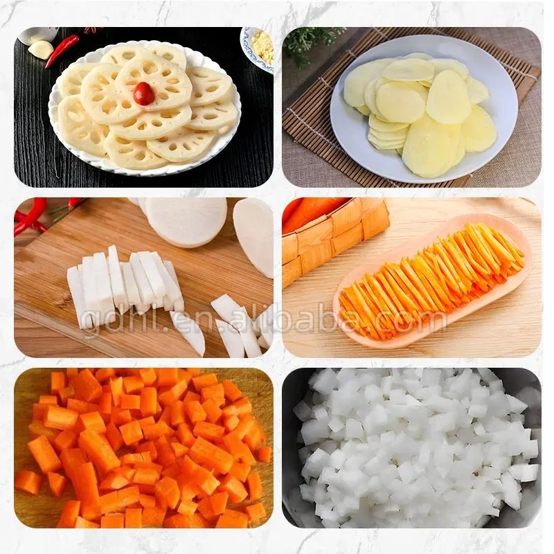 Vegetable Slicer,Commercial Electric Vegetable Cutter,Food Processor Potato Chips Carrot Melon Dicing Cutting Machine