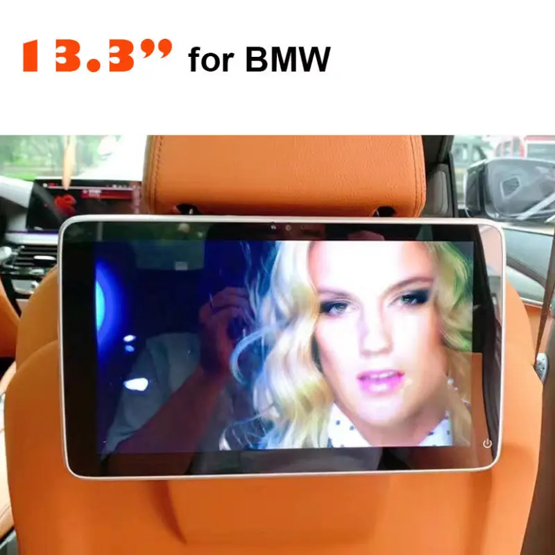8 core 3+32g Car Headrest Monitor Android 9 For BMW F10 5 Series 2013- Rear Seat Entertainment System Built-In Camera