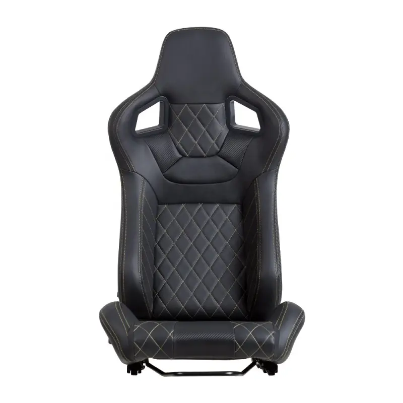 Black PVC Leather Sport Seat Aero Seat With Double Rails