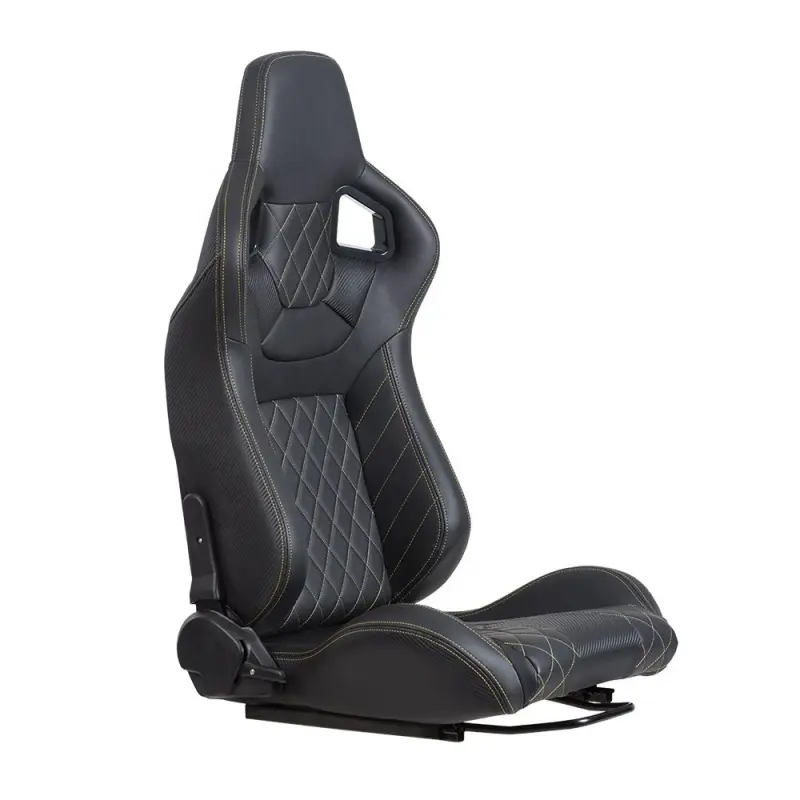 Black PVC Leather Sport Seat Aero Seat With Double Rails