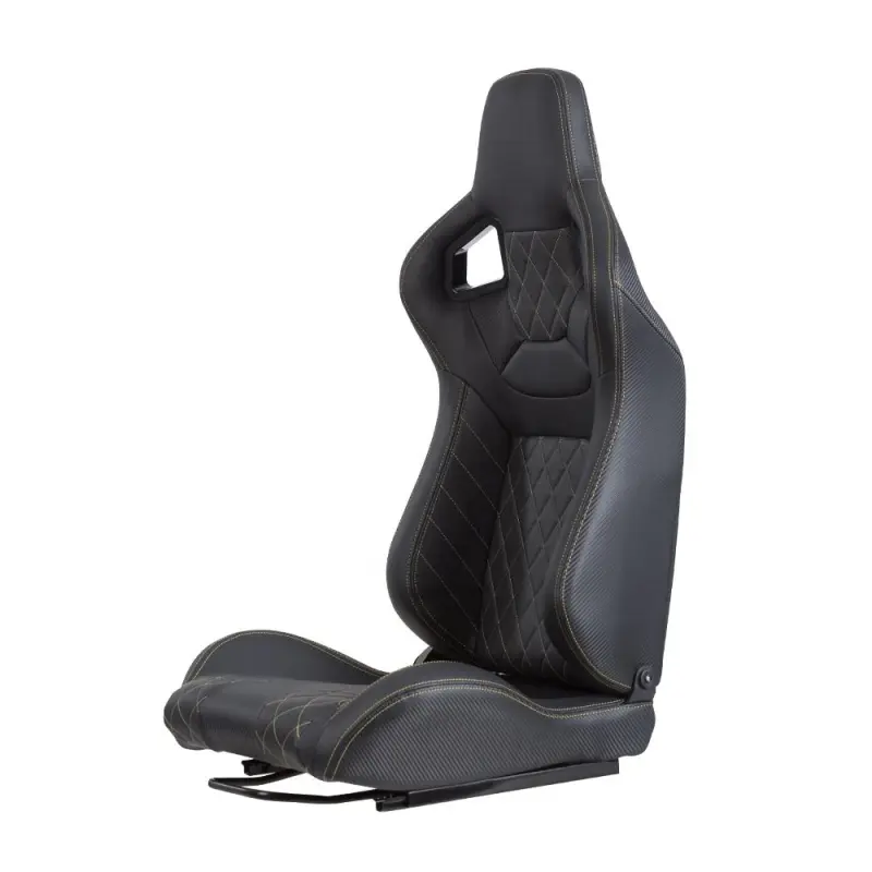 Black PVC Leather Sport Seat Aero Seat With Double Rails