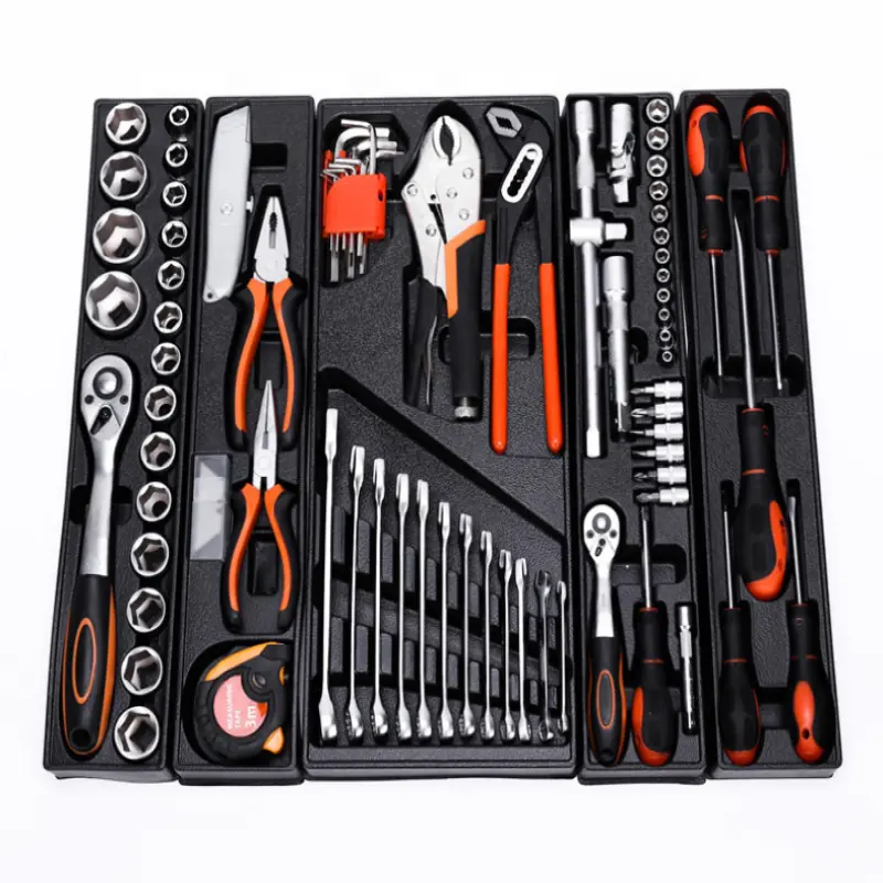 Tools Socket Ratchet Mechanic Home Box Cabinet Hand Spanners Combined Sets Inch Mechanics Car Package Wrench Tool Set 85 Pcs Moq 3 sets