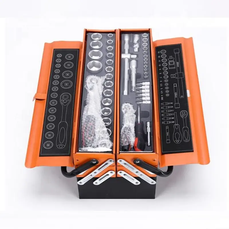 Tools Socket Ratchet Mechanic Home Box Cabinet Hand Spanners Combined Sets Inch Mechanics Car Package Wrench Tool Set 85 Pcs Moq 3 sets