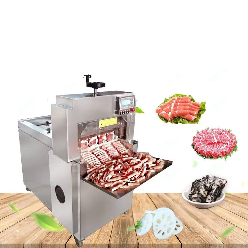 Best Commercial Stainless Steel Full Automatic Bacon Slicer,Cutting Frozen Meat Machine For Sale