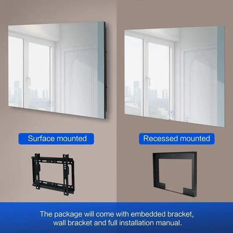 Modern Magic Mirror with Waterproof TV and Illuminated Frame