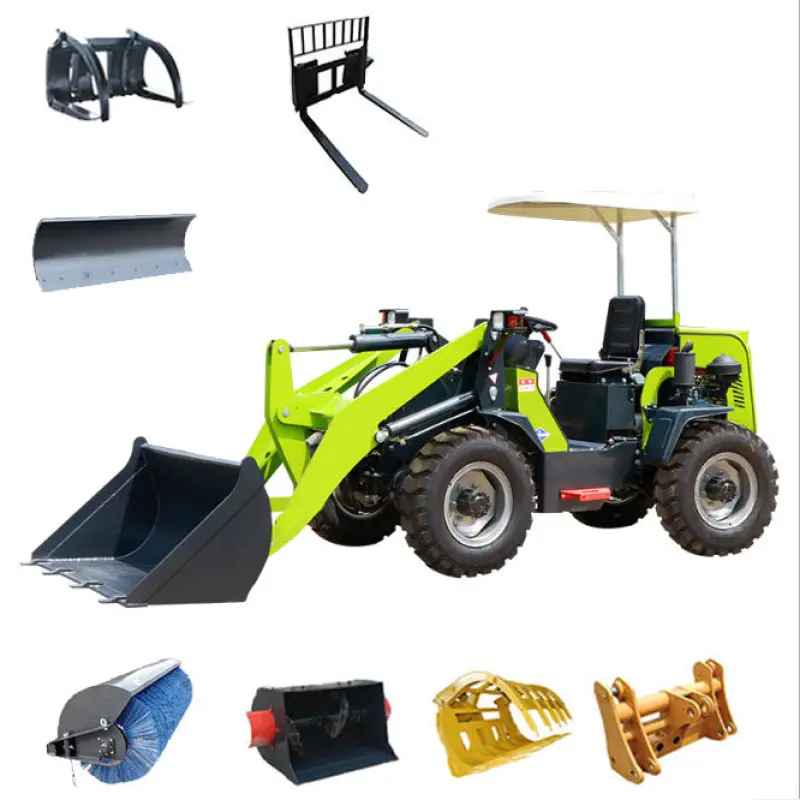 400kg-6ton Mini Backhoe Wheel Loaders Top EPA ZL rcm Mini Front End Loader Small Diesel, Electric Loader