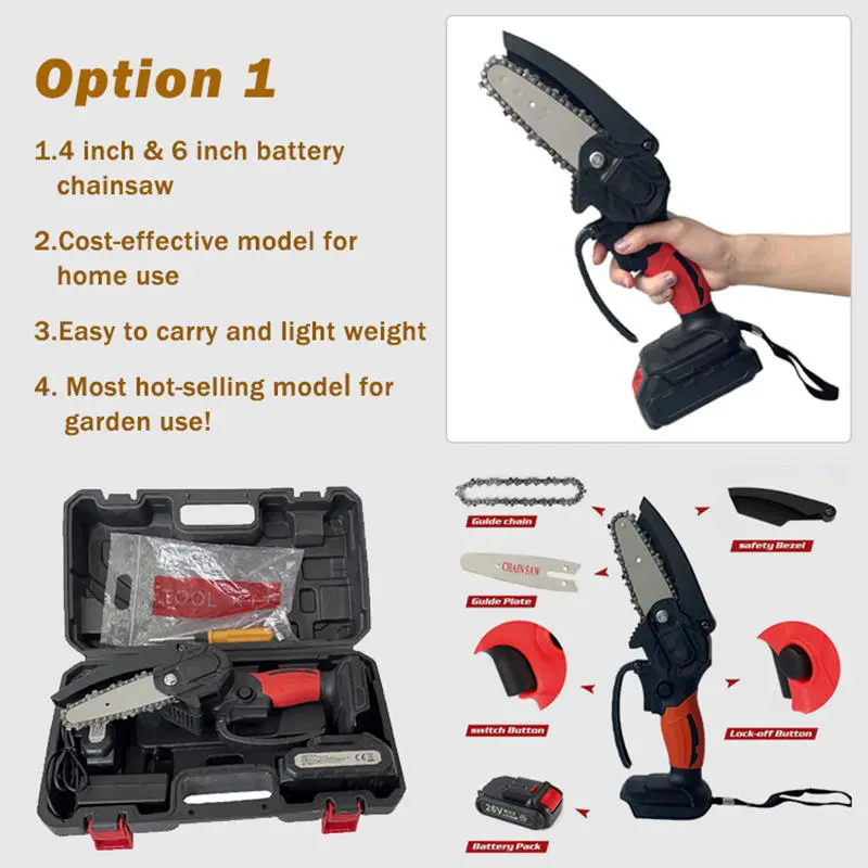 Lithium Battery Powered Cordless Chainsaw Portable Electric Hand Pole Mini Chain Saw For Branches