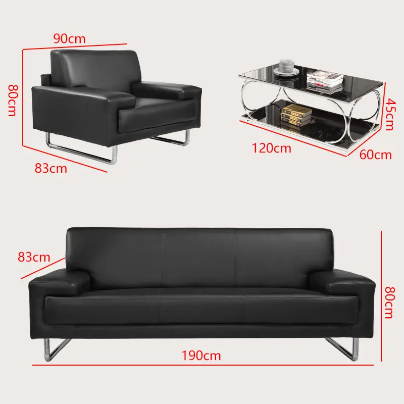Hot High Quality Synthetic Leather Sofa Office Furniture Modern