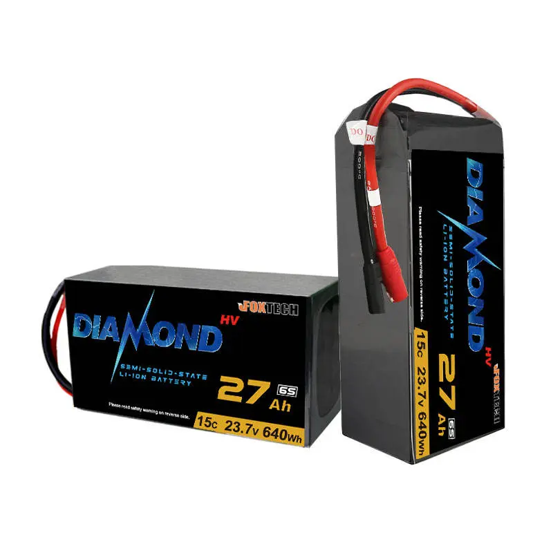 Foxtech Diamond HV Series Semi Solid State 6S 16000mAh 22000mAh 27000mAh 32000mAh Li-ion Drone UAV Battery For Aircraft VTOL