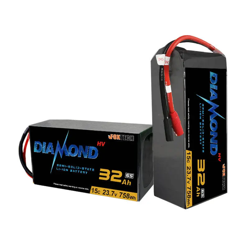 Foxtech Diamond HV Series Semi Solid State 6S 16000mAh 22000mAh 27000mAh 32000mAh Li-ion Drone UAV Battery For Aircraft VTOL