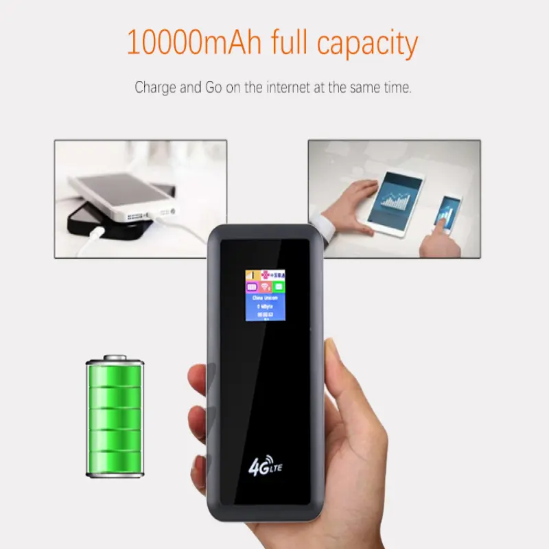 Pocket Portable Wifi unlocked 10000mAh Power Bank 4G LTE Mobile Wireless Router Hotspot