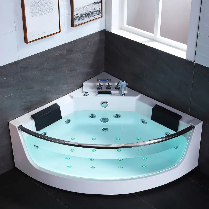 Acrylic Massage bathtub with underwater color light