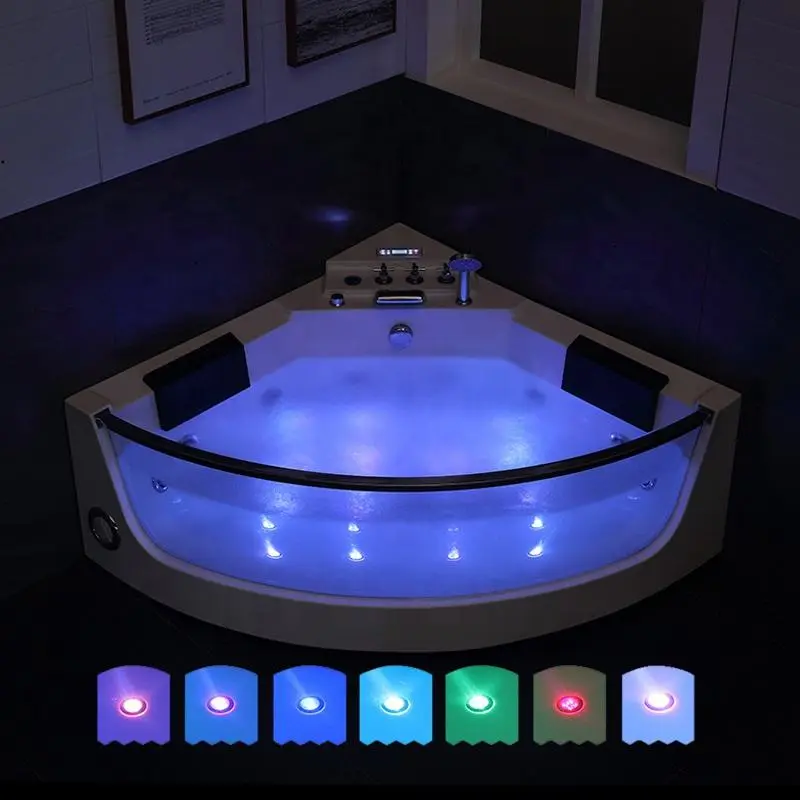 Acrylic Massage bathtub with underwater color light