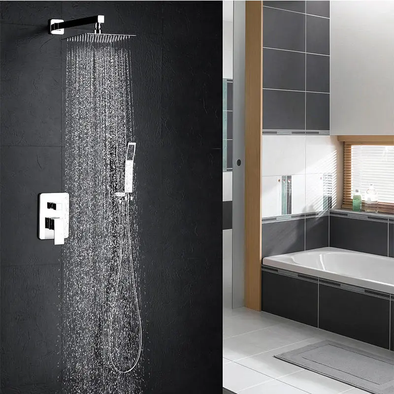 HM European Italian Style Square Bathroom Bath Exposed Thermostatic Bar Chrome SUS304 Shower Faucet Mixer Tap Taps Kits