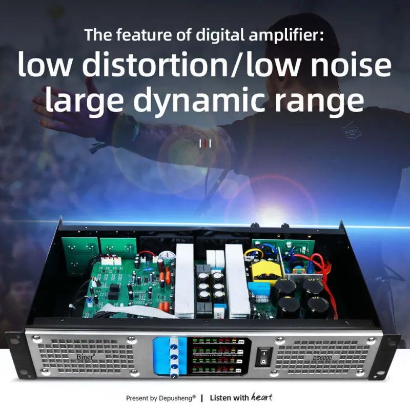 DS6000 4 Channel 600W*4 Audio Power Amplifier Professional For Stage Amplifier Home Theater