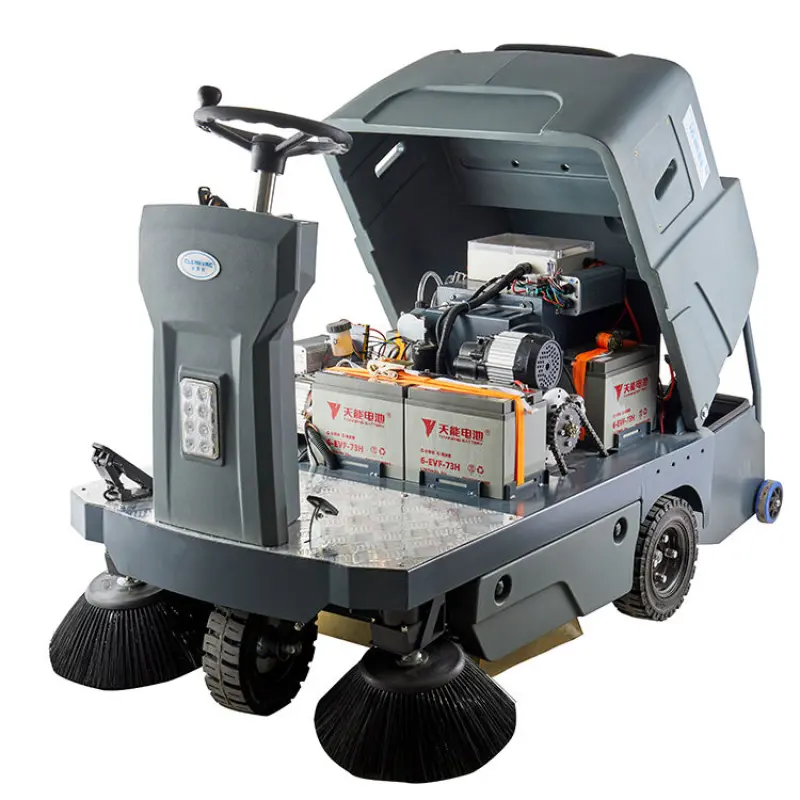 CLEANVAC Compact Ride On Sweeper For Narrow Places