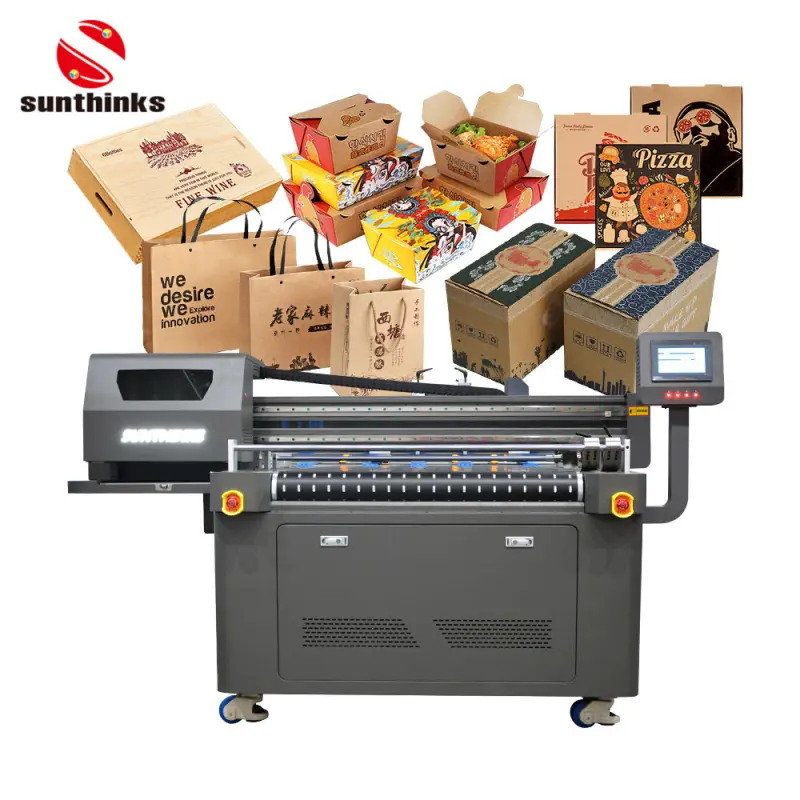 Sunthinks Printer Logo Carton One Pass Digital Corrugated Box Printer Single Pass Printer Food Pack Packaging