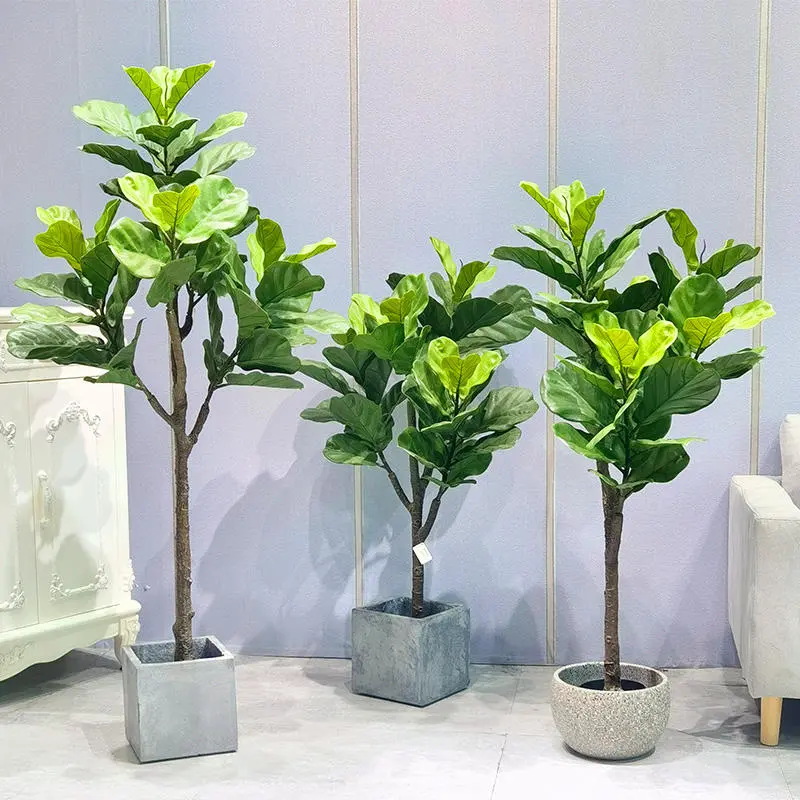 Home Decor Simulation  Plant Fiddle Leaf Fig  Ficus Tree with pot Artificial Tree Potted Plants