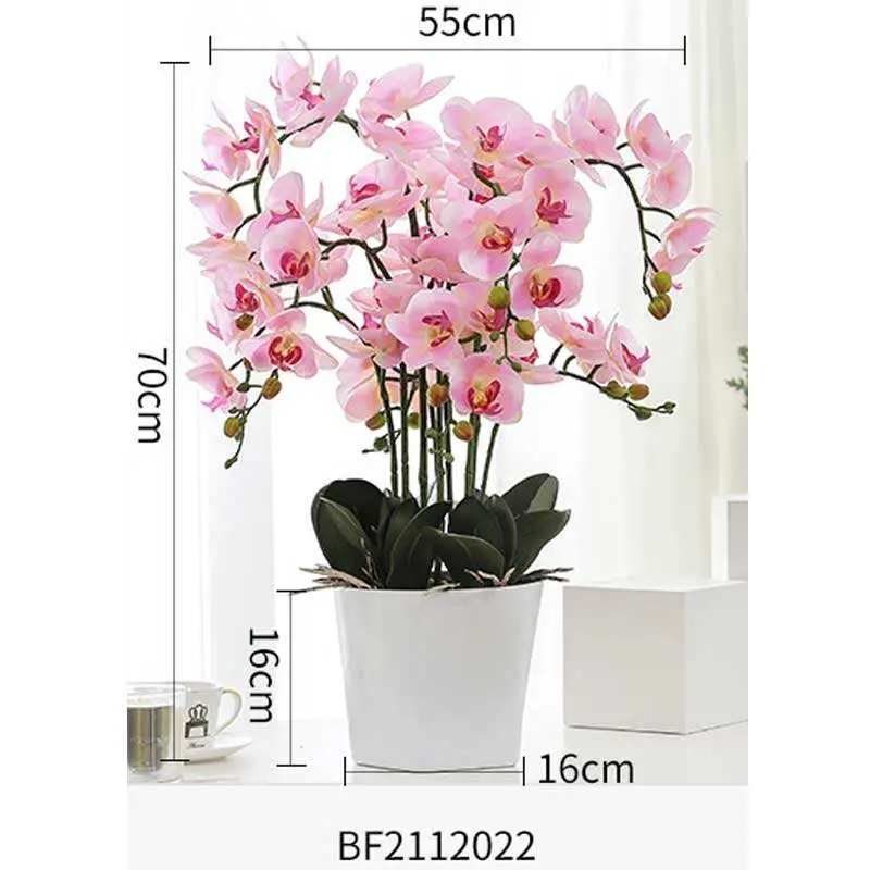 Real touch 3D printing butterfly orchid home garden wedding bouquet artificial white orchid flowers bonsai