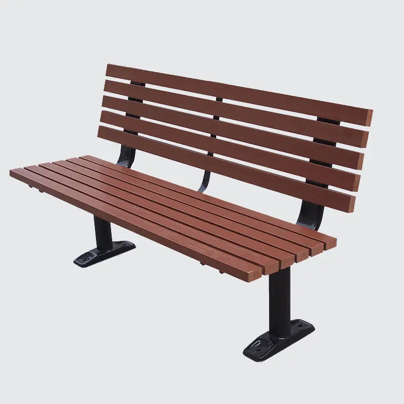 Outdoor park recycled plastic wood bench seat outdoor teak wooden bench seating outside garden patio chair bench with back