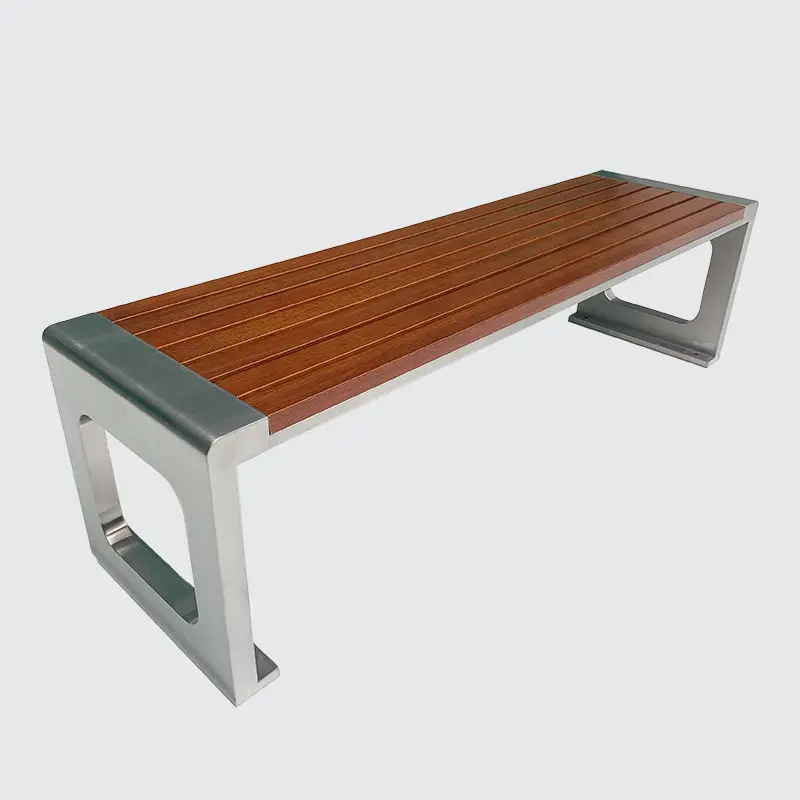 Outdoor park garden recycled plastic wood bench seating outdoor shopping mall street exterior bench seat outside backless bench