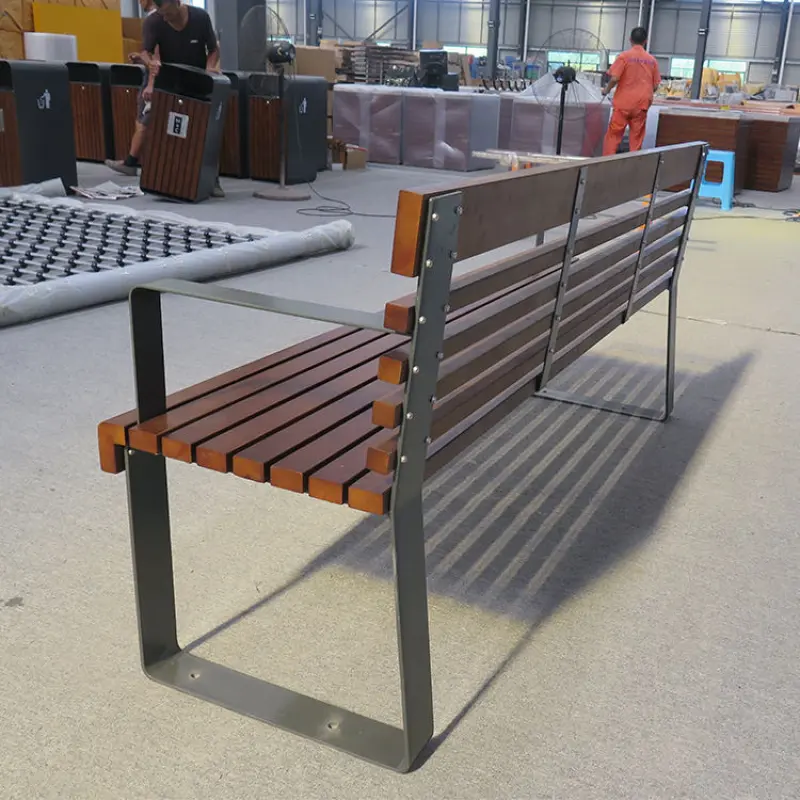 Heavy duty modern outdoor long Plastic wood bench seats manufacturer