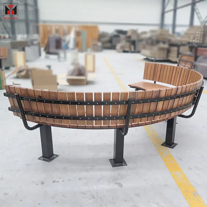 Modern custom design long wood plastic composite seating bench garden park wpc wooden outdoor bench chair
