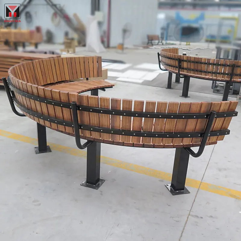 Modern custom design long wood plastic composite seating bench garden park wpc wooden outdoor bench chair