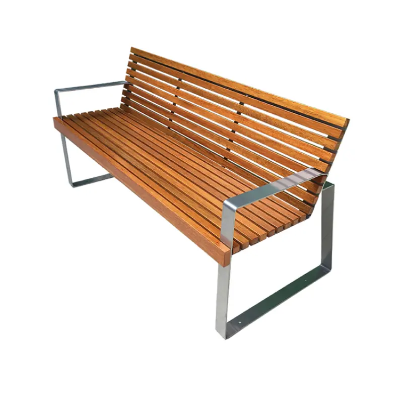 Public park wood plastic composite seat bench outside garden patio modern commercial seating bench outdoor rustic bench chair