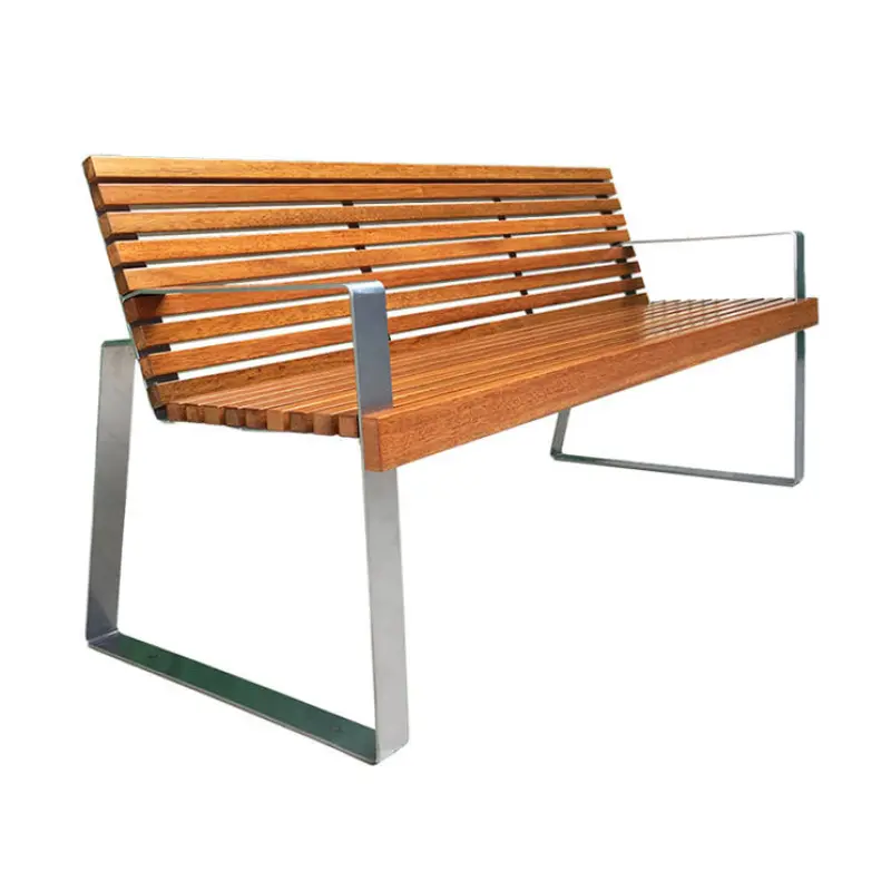 Public park wood plastic composite seat bench outside garden patio modern commercial seating bench outdoor rustic bench chair