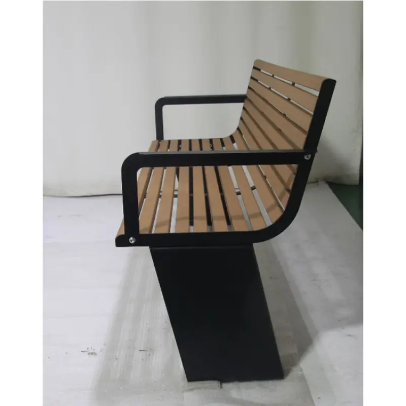 Arlau Modern Street Furniture Recycle Plastic composit Patio Bench Wood Slat Back Benches