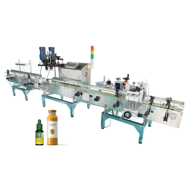 Automatic Perfume Water Liquid Bottle Packing Piston Filler Machinery Package Desktop Filling Labeling Capping Machine Line