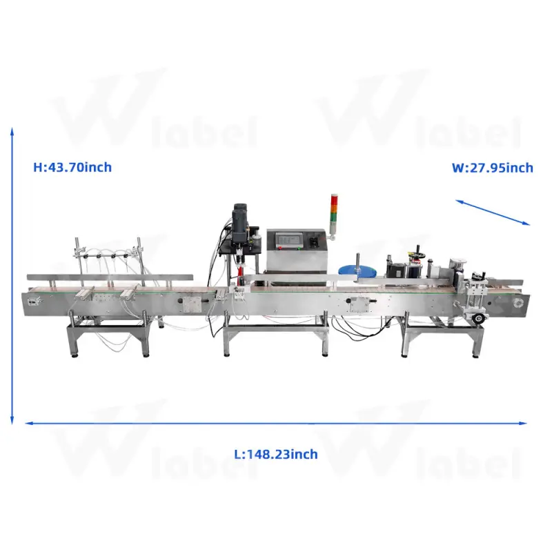 Automatic Perfume Water Liquid Bottle Packing Piston Filler Machinery Package Desktop Filling Labeling Capping Machine Line