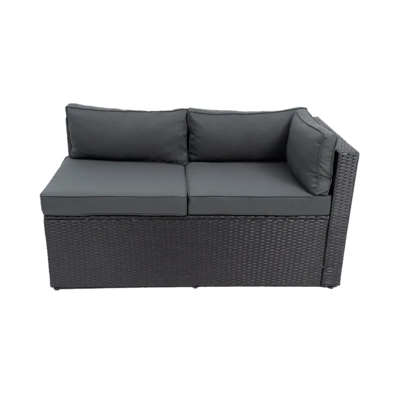 Contemporary Outdoor Patio Furniture Set 5 Piece Conversation Set Wicker Rattan Modular Sofa with Seat Cushion